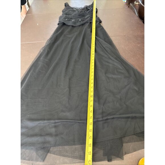 Patra Black Sequin Evening Dress With Sheer Shawl Size 8 - Picture 9 of 12